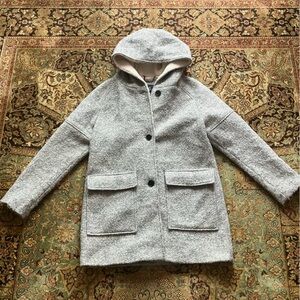London Fog Gray Hooded Pea Coat